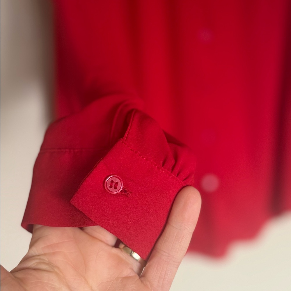 Red Collared Blouse - image 4